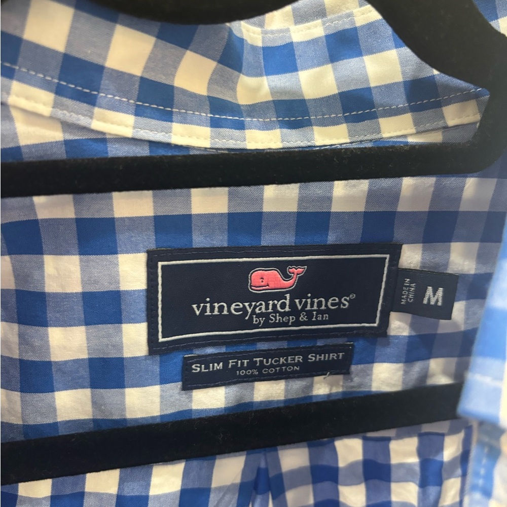 Vineyard Vines Blue and White Checkered Shirt - Picture 3 of 5